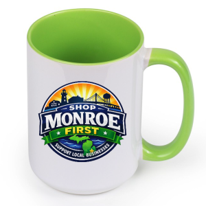 15 oz Ceramic Mug with Shop Monroe First Logo